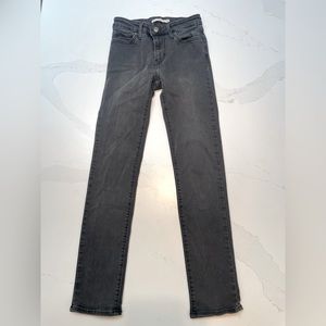 Black skinny, mid rise jeans